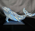 Hawaiian Humpback Whale – Hand-Painted Multi-Layer Laser Cut Wood Table Statue